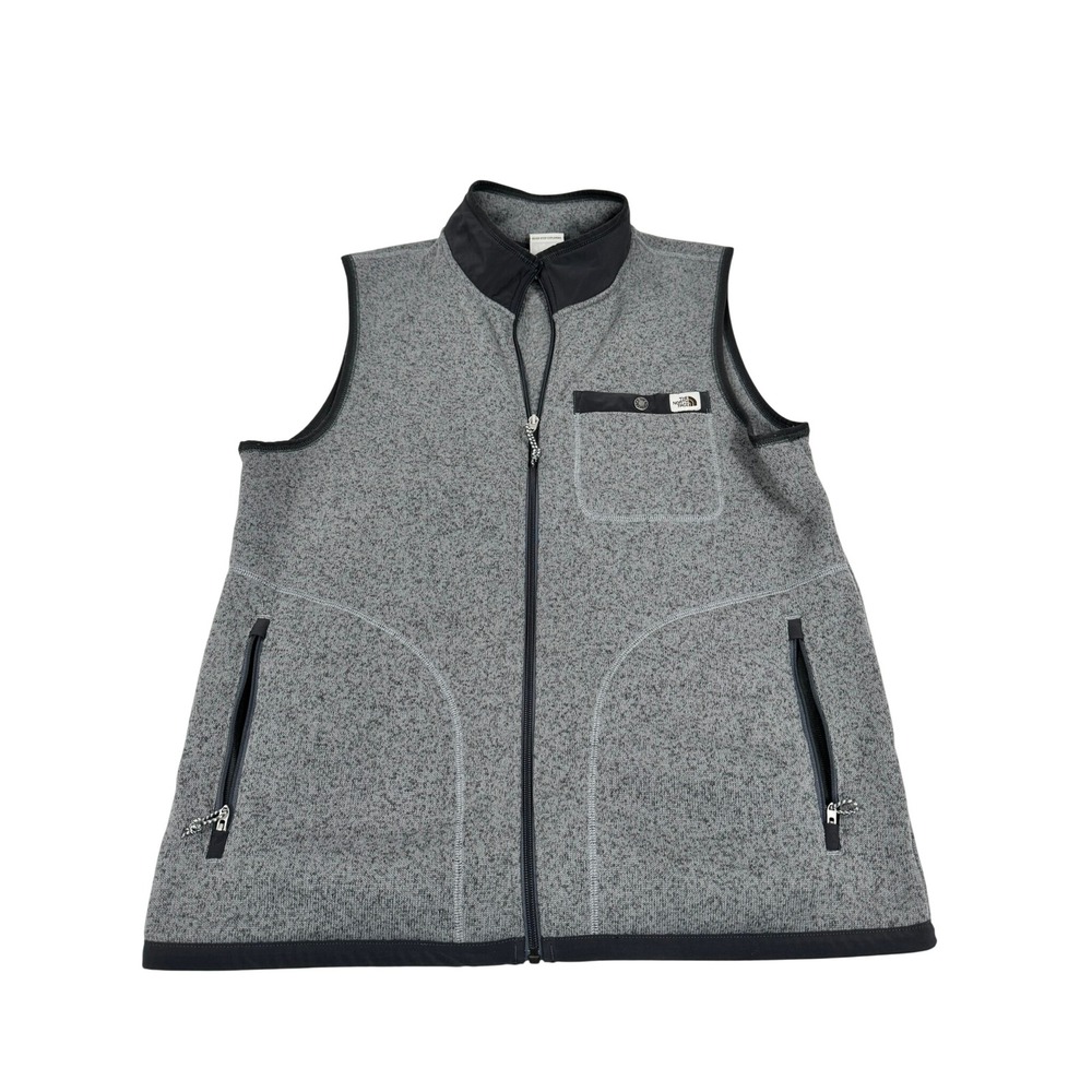 The North Face Gordon Lyons Full Zip Fleece Vest Grey Mens Large